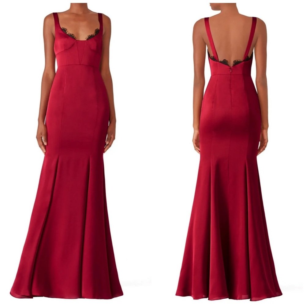 Fame and Partners Wine Satin Ara Dress